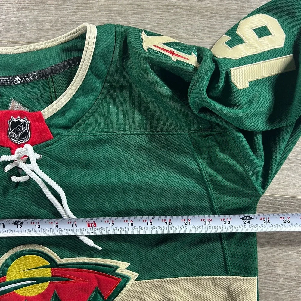 Jason Zucker Minnesota Wild Adidas Hockey Jersey‎ 52 Authentic Fight Strap